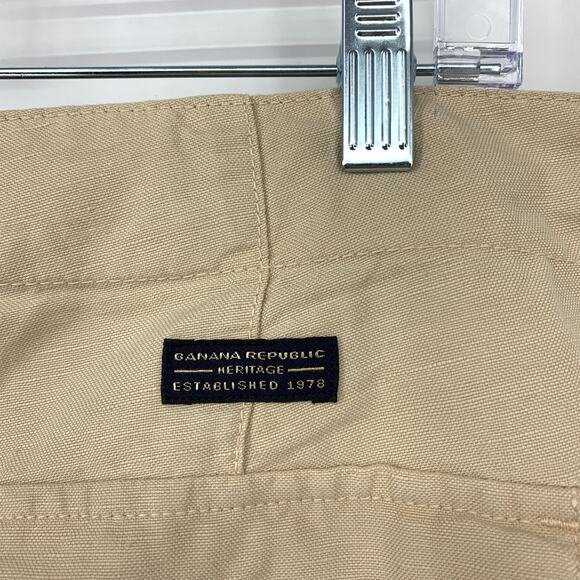 SOLD Banana Republic Heritage Straight Leg Linen Blend Pants Mens Sz 34 X 34 Tan - Picture 6 of 10